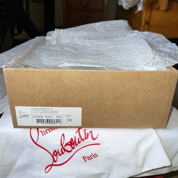 Christian Louboutin black spiked SO ME wedges 38 - Picture 9 of 12